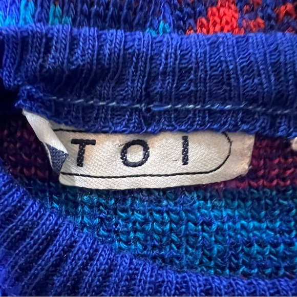 VINTAGE 1980s Bright Printed Sweater Crew Neck Vtg 80s Balloon Sleeves - Picture 7 of 7